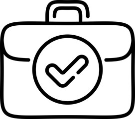 Approved briefcase business success icon - Editable Stroke SVG, fully scalable.