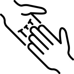 Helping hands support care icon - Editable Stroke SVG, fully scalable.