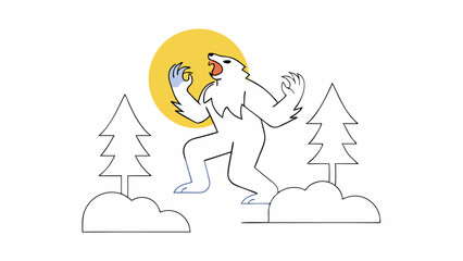 Roaring Yeti in Moonlight