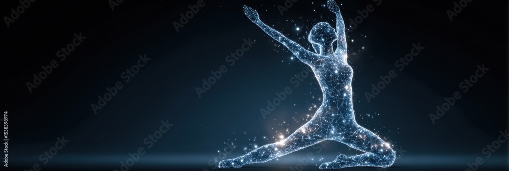 Aufkleber nervous system overlay on a yoga pose silhouette in a serene environment highlighting the connection