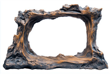 Antique stone frame decorated with vintage carved wood edges, perfect for old paintings or art decorations