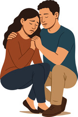 Couple Comforting Each Other Emotionally