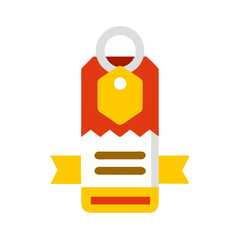 Modern flat design award tag with ribbon