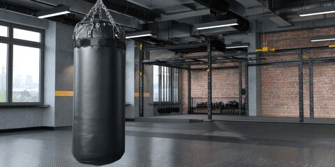 Fototapeta premium Punching bag mockup banner
