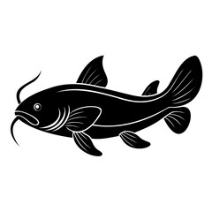Silhouette of a Catfish Vector Illustration