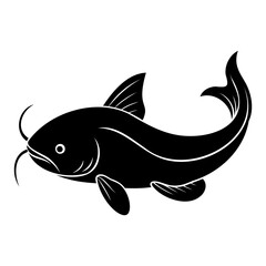 Silhouette of a Catfish Aquatic Wildlife Illustration