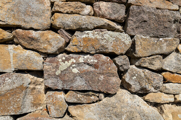 Closeup of rustic stone wall texture