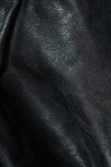 Minimalist Black Leather Texture Close-Up