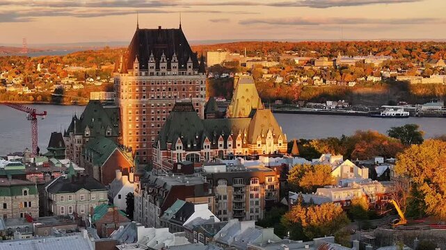 Aerial View of Quebec City with Ch&acirc;teau Frontenac