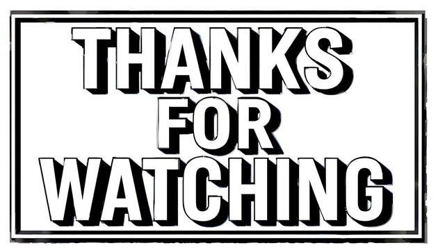 thanks for watching, neon sign, glowing text, blue background, outro screen, video end card, livestream ending, retro neon style, banner design, colorful glow, electric text, video closure, streaming 