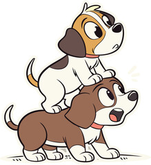 Fototapeta premium a cute dog is enjoying it's funny moment