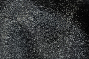 Old Shabby Black Leather, Abstract Vintage Background.