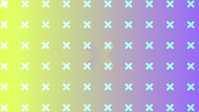 Shifting gradient showing scrolling X grid with pulsing diamond outlines, clover motif looping