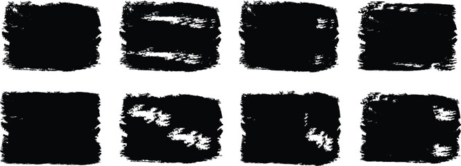 Brush strokes vector. Brush line set. Paint, ink brush, brush strokes, brushes, lines, frames, buttons, grungy rough grunge thick paint line texture. Black paintbrush box set