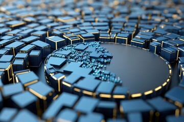 Obraz premium Modern technology innovation abstract concept digital art futuristic close-up
