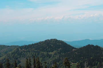 Georgia Baxmaro mountain landscape with beautiful clouds and blue view, Beautiful view of nature and mountain in Georgia Baxmaro, Baxmaro beautiful view of the mountain on soft blue background