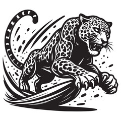 Jaguar jumping image vector