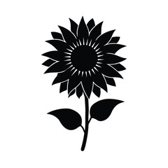 Sunflower flower vector silhouette