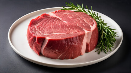 isolated raw beef, bottom round roast