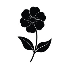 Violet flower vector silhouette