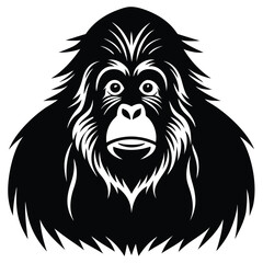 Obraz premium orangutan vector icon sit