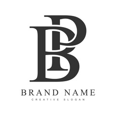 Obraz premium BP trendy logotype template. Initial letter b and p classic font style. Creative logo for company name or identity.