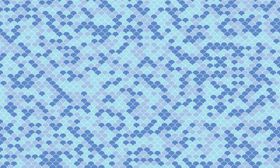 Abstract seamless pattern with a textured, scaly design in cool blue hues. Perfect for backgrounds, textiles, or digital designs. Evokes a sense of calm, coolness, and subtle elegance.