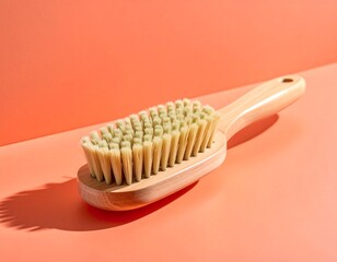 Natural Wooden Hairbrush with Soft Bristles for Gentle Styling