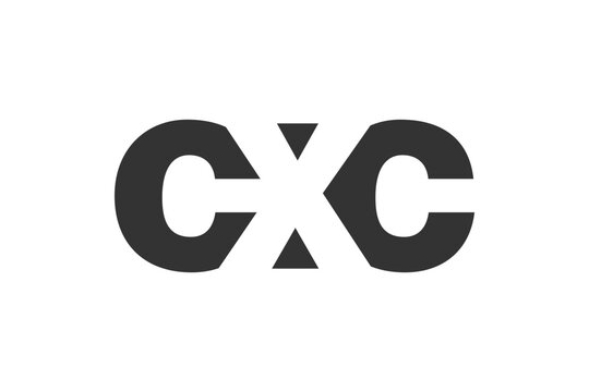 CXC logo design. Initial letter C X C bold font style for tech startups, consulting, corporate branding. Creative company name, headlines typography identity, trendy logotype.