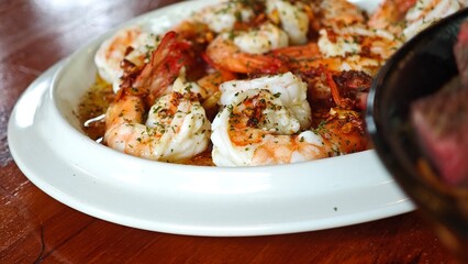 Grilled shrimps garlic and Italian herbs.