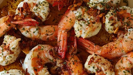 Grilled shrimps garlic and Italian herbs.