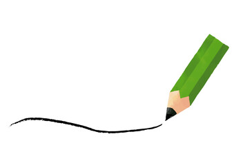 水彩テクスチャの緑の鉛筆