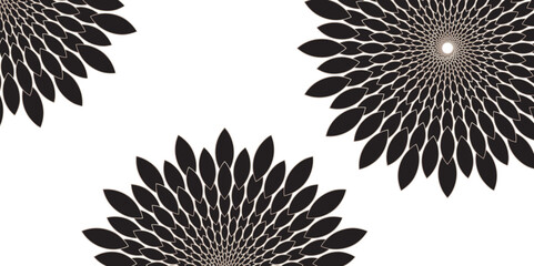 "Traditional Mandala Striking black & white radial design, abstract and hypnotic. Perfect for backgrounds, patterns, or modern art"
