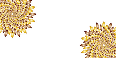  "Abstract Mandala art golden spiral flower with petal-like elements on a white background. Modern decorative fractal design, perfect for luxury branding, or ornamental digital illustration"