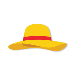yellow hat isolated on white  design element for summer theme and illustration