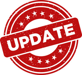 Update red stamp, Round vintage rubber stamp
