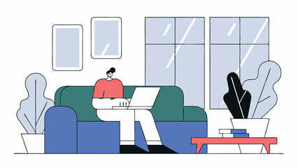 Person Working on Laptop from Home