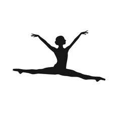 Elegant Ballerina Silhouette  A Graceful Leap in Black and White