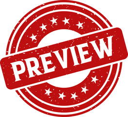 Preview red stamp, Round vintage rubber stamp