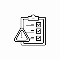 checklist warning icon sign vector