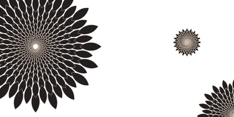 "Traditional Mandala Striking black & white radial design, abstract and hypnotic. Perfect for backgrounds, patterns, or modern art"
