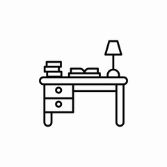 office desk icon sign vector