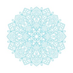 Vector vintage snowflake mandala flower round lace pattern ornament design illustration