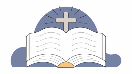 Open Bible with Cross