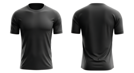 Black T-shirt Mockup Front and Back View for Design Templates