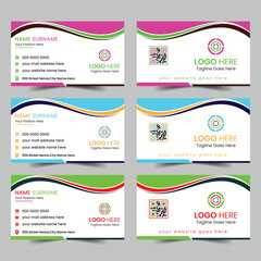 Modern business card design template set.