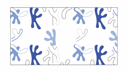 Abstract Blue and Gray Organic Shapes Pattern