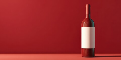 Whine bottle with blank label mockup