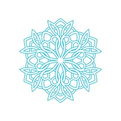Vector vintage snowflake mandala flower round lace pattern ornament design illustration