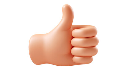 Cartoon Hand Giving Thumbs Up Gesture on Transparent Background